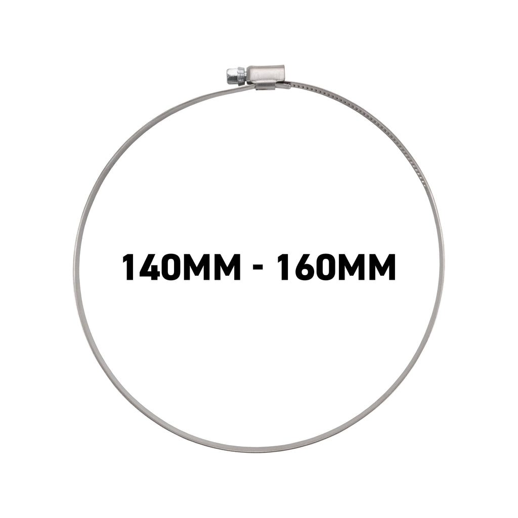 W2 Stainless Steel Hose Clips, 140mm - 160mm